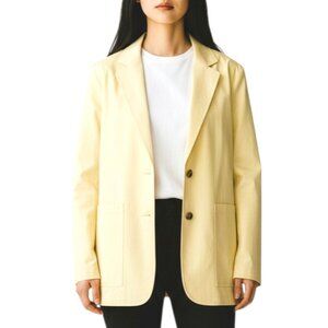 Lafayette 148 Like New Annemarie Oversized Yellow Stretch Cotton Twill Blazer S